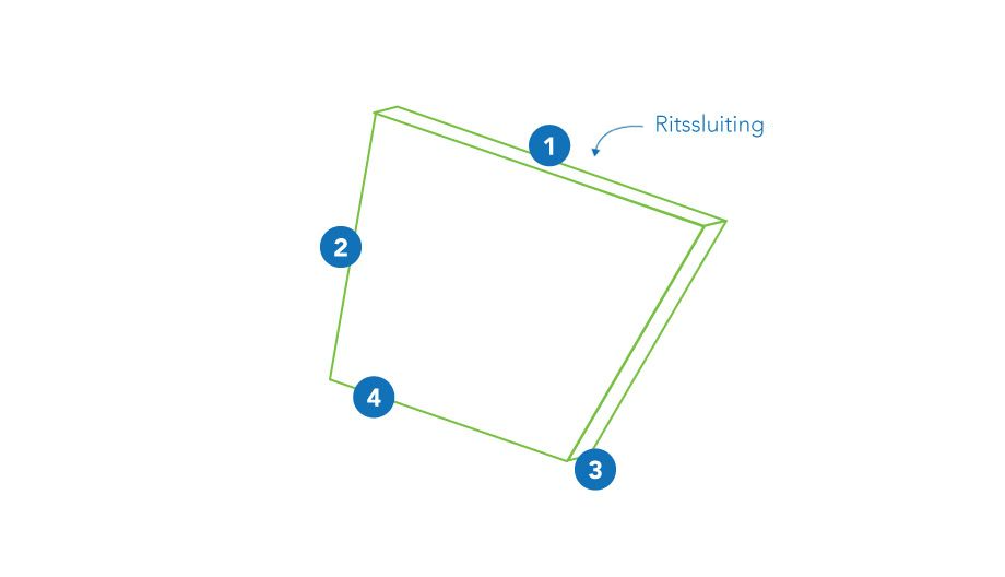 Rückenkissen - Ungleiche Seite - Reißverschluss lange Seite